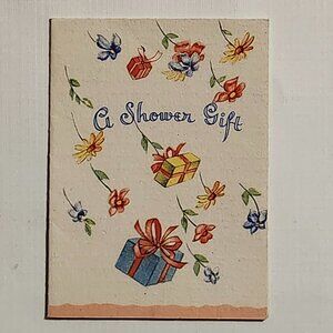Vintage MINI Gift Tag A Shower Gift 1950s